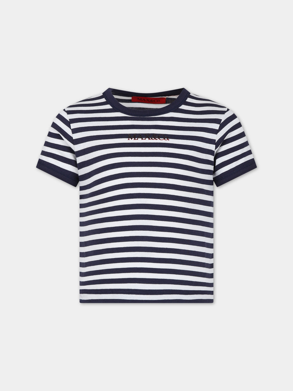 T-shirt blu per bambina con logo
